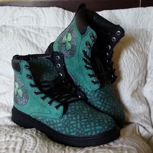 Green Celtic Pattern Boots